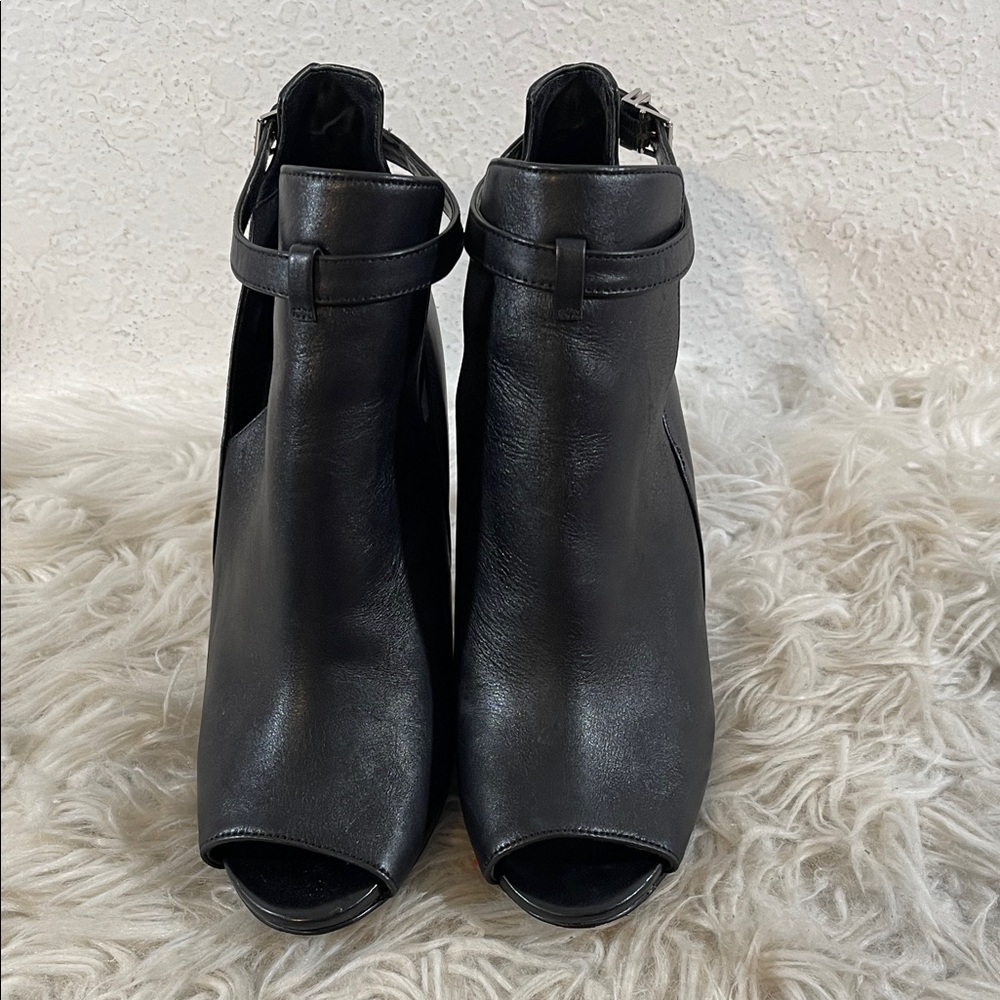 MICHAEL MICHAEL KORS Lawson Leather Open-Toe Ankle Boot Black Size 8.5 - Picture 3 of 16